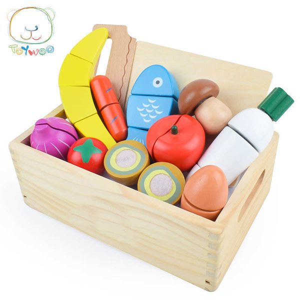

[toy woo] children gift paste cut fruits and vegetables honestly see boys girls play house wooden toys