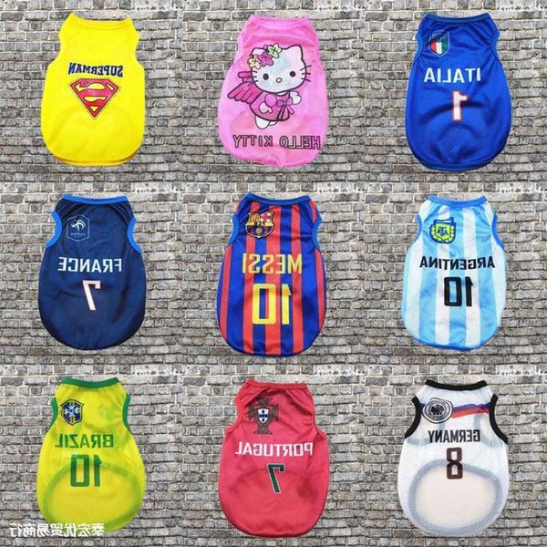 

the dog clothes pet football cat mesh breathable thin teddy bear small and medium dog clothing summer