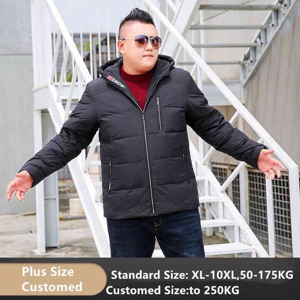 

winter 80% duck down et men hooded thick coat mens warm plus size 7xl 8xl 9xl 10xl black red grey hoodi customized cloth, Black;white