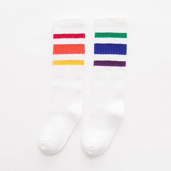

footies winter long socks cotton rainbow striped thigh high xmas fashion warm chrismas stock, Blue