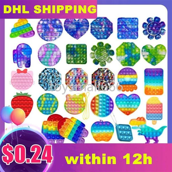 

dhl shipping colorful style push bubble fidget sensory toy stress reliever stress relief toys for kids birthday party gifts