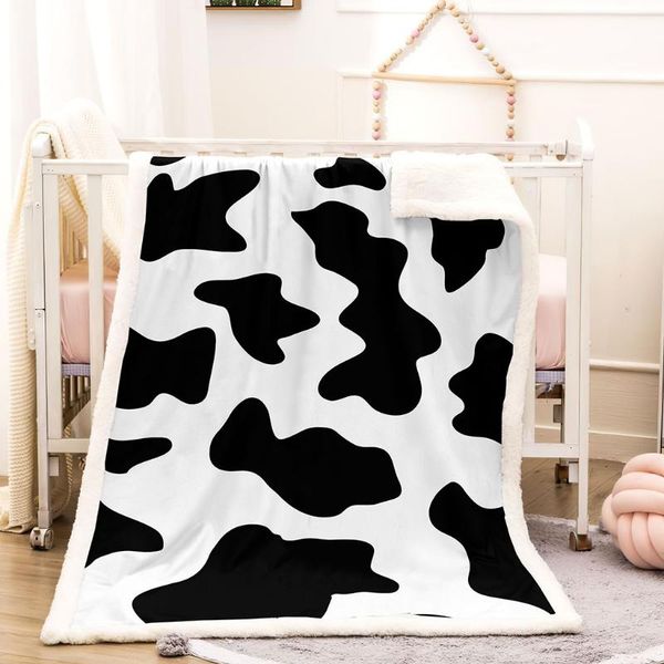 

blankets baby soft milk black and white printed flannel blanket comfortable breathable material suitable for sofa bedroom bed