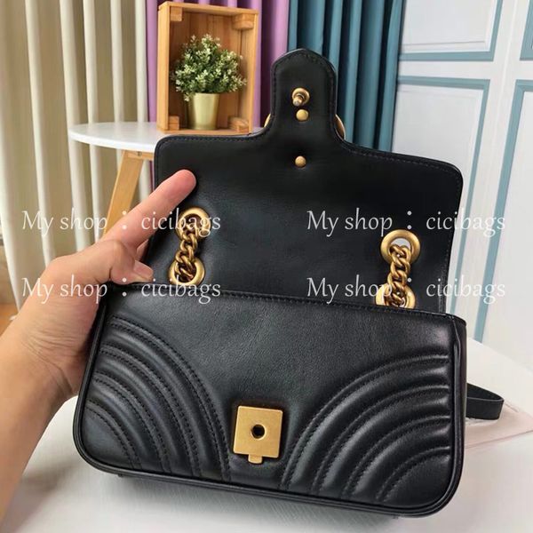 

designer luxurys fashion shoulder bags womens genuine real leather flap gold chain lady clutch handbags purses messenger crossbody marmont