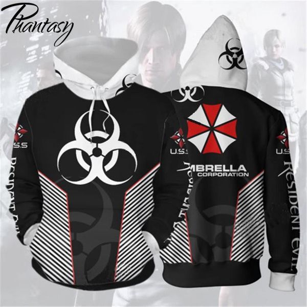 

men's hoodies & sweatshirts phantasy men game 3d printed pullover sweatshirt jacket casual hooded streetwear male outwear clothing for, Black