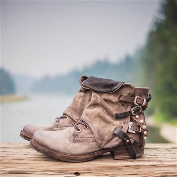 

boots rivet for woman large size buckle ankle specialty wrinkled boot fold shoe europe riding shoes zy785, Black