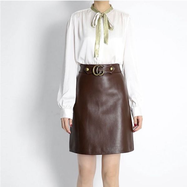 

dress women 100% natural sheepskin genuine leather fashion female short design a real slim hip skirt h65, Black;gray