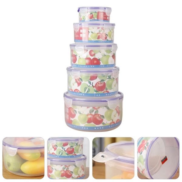 

dinnerware sets 5pcs/ set kitchen box household round preservation fridge fresh