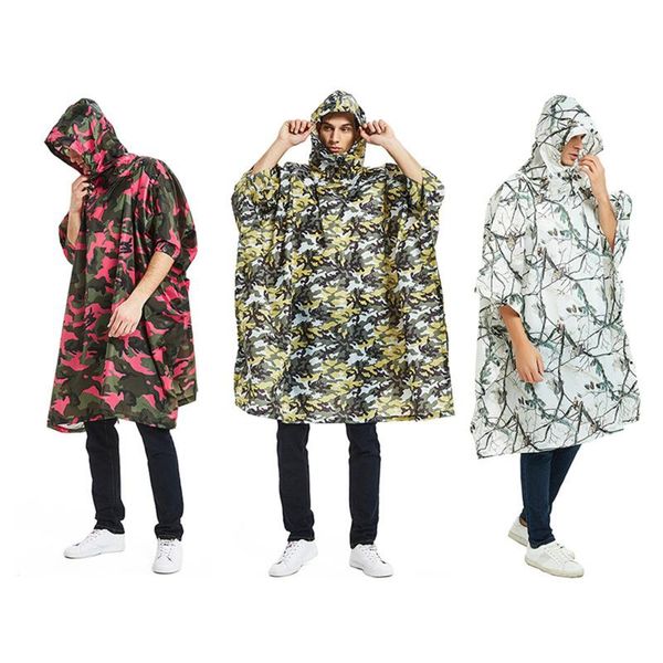

raincoats camping mountaineering hiking outdoor jungle camouflage hooded raincoat