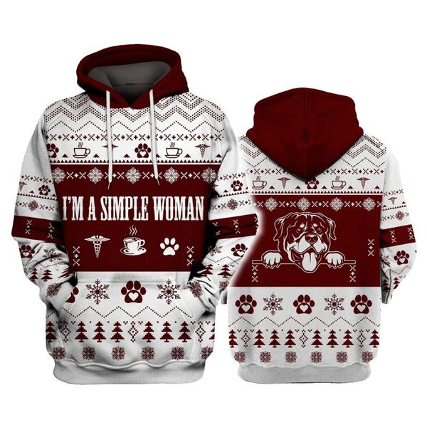 

women's hoodies & sweatshirts labrador i'm a simple woman xmas 3d printed pullover men for women funny christmas sweater drop, Black
