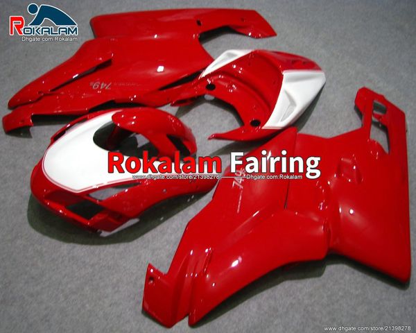 Feedings Brancos Vermelhos para Ducati 749 999 2003 2004 ABS casco partes 999s 749s 03 04 Cowling (moldagem por injeção)