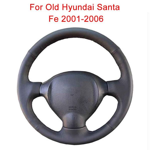 

customize car steering wheel cover for old santa fe 2001-2006 leather braid covers
