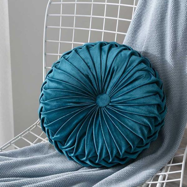 

round pumpkin back rest cushion luxurious velvet chair seat pad settee pillow backrest 35x35cm cushion/decorative