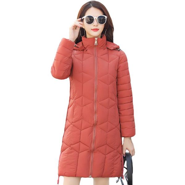 

women's trench coats casual women winter jacket 2021 stand collar padded hooded ladies outwear coat long parka solid womens, Tan;black