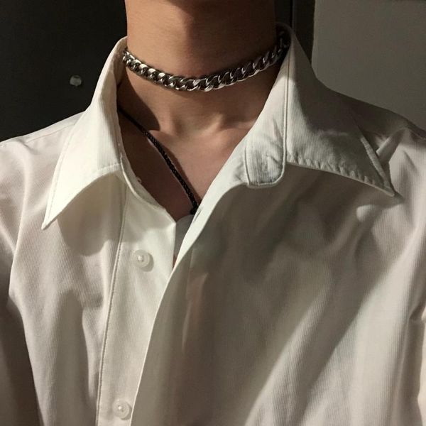 Küba paslanmaz çelik kolye kalp kolye aksesuarları boynunda kalça hoppunk kalın erkek ve kadın klavikula zincir choker chokers