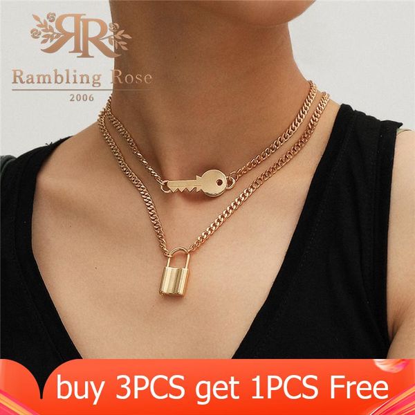 

trend lock key padlock necklace for women lovers wife gifts pendant necklaces choker collar collier birthday jewelry gift, Silver