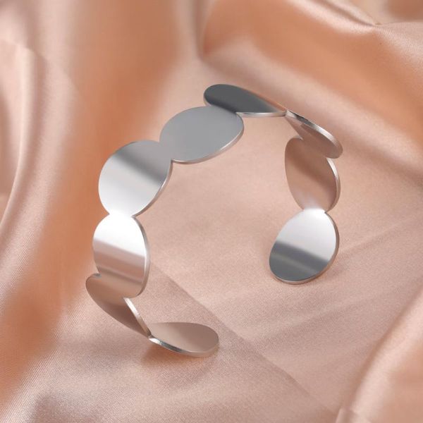 

bangle eueavan 5pcs fashion geometric women cuff bangles stainless steel friendship gift jewelry wholesale, Black