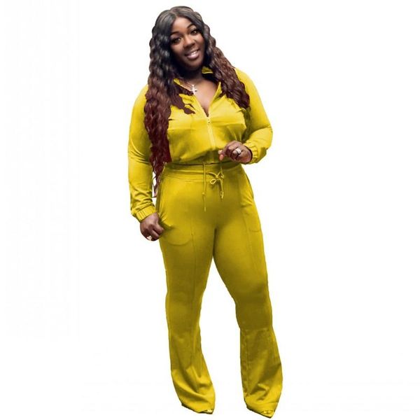 

plus size tracksuits tracksuit two piece set women 4xl 5xl zipper outfits autumn fashion solid pockets casual oversize sweat pant suits, Black
