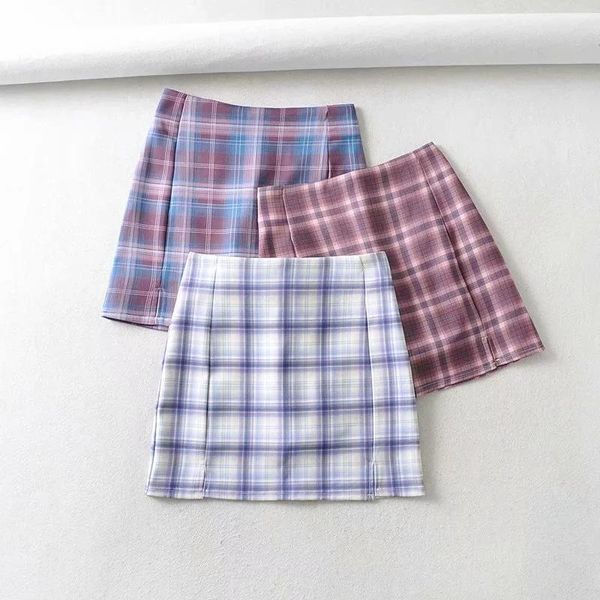 

skirts plaid skirt short streetwear bodycon high-waist womens summer simple fashion, Black