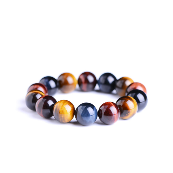 

beaded, strands tigers eye bead bracelet for men natural stone bangles accessories crystal lucky beaded strand charm bracelets jewelry gift, Black