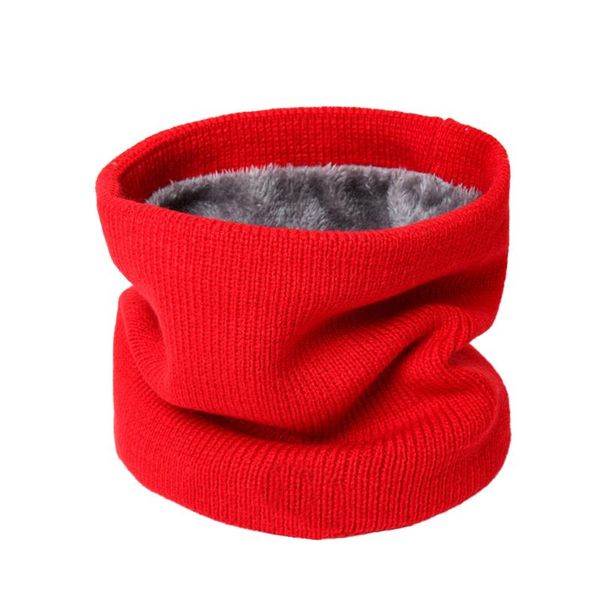 

scarves scarf winter ladies men's solid color knitted collar thick warm velvet ring full matching, Blue;gray
