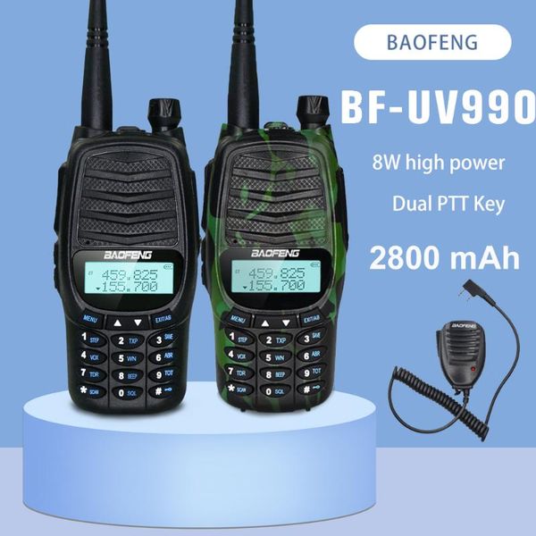 

original baofeng uv-990 walkie-talkie professional two way cb radio real 8w dual band uhf vhf transceiver 10km walkie talkie