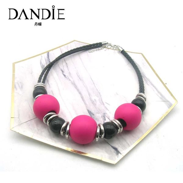 

dandie big acrylic bead necklace, leather choker women jewelry chokers, Golden;silver