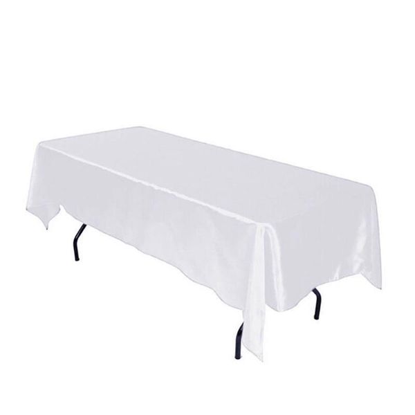 

table cloth 1pcs multiple size rectangular satin tablecloth white/black for wedding party cover home outdoor decoration