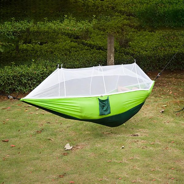 

outdoor games & activities mosquito net hammock parachute 1-2 person portable high strength hanging sleeping bed swing camping