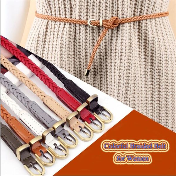 

belts braided belt black for women colorful vintage 10pcs pu faux leather ladies, Black;brown