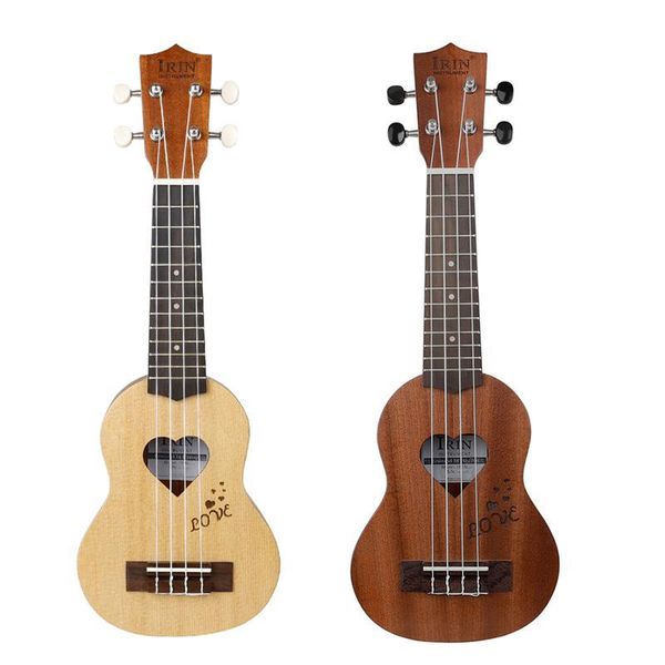 

party favor 1 pair 17 inch size heart shape ukelele beginner hawaii guitar acoustic instrument (coffee and khaki)