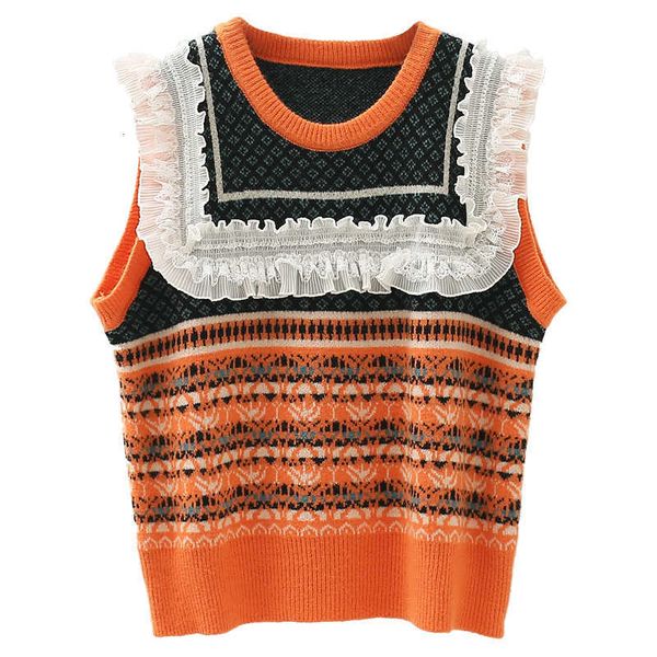 

women's sweaters sweet mended bow of vintage chicken jacquard woman's knitted sweater vest regains the casual sleeveless neck miss, White;black