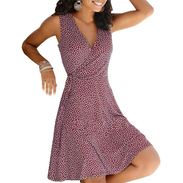 

casual dresses women sleeveless floral print wrap dress ladies vintage summer fashion sundress female elegant bodycon, Black;gray