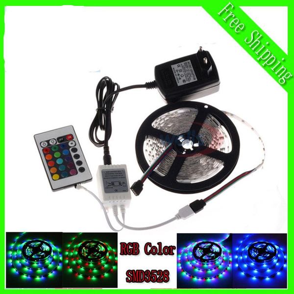 

led strip light 300leds rgb 60leds/m flexible lighting string ribbon tape lamp home decoration dc12v strips