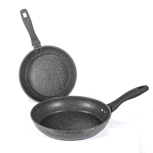 

pans 100% pfoa stone-derived nonstick frying pan coating 5 layers bottom soft handle aluminum dishwasher safe cooking set