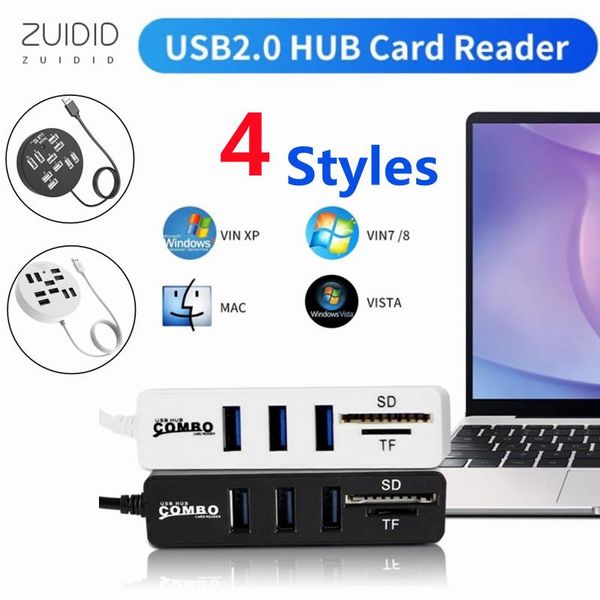 

hubs 4styles usb 2.0 hub 3/10ports with card reader micro sd tf computer adapter extend for hard disk wired mouse keyboard