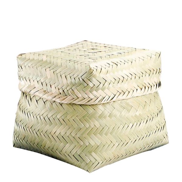 

storage bottles & jars 1pc bamboo weaving craft food basket home kitchen bread