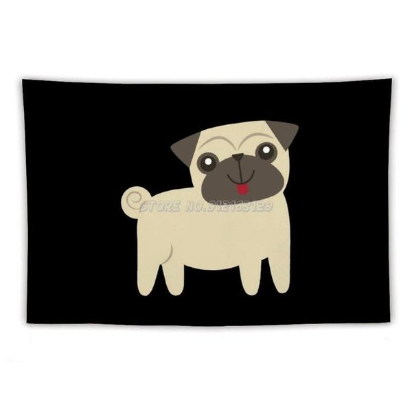 

tapestries pug life tapestry wall hanging sandy beach throw rug blanket camping tent sleeping pad dog happy cute dogs ar
