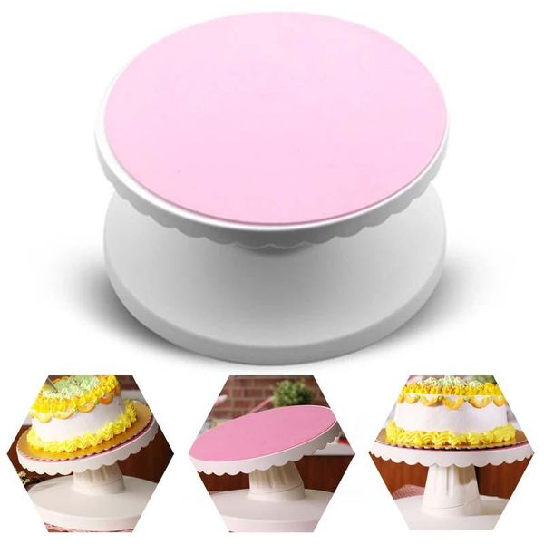 

cake turntable manually rotated round decorating platform anti-skid stand kitchen bakeware baking & pastry tools