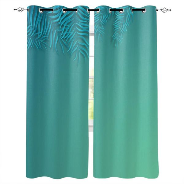 

curtain & drapes summer green leaves tropical plant printing curtains living room bedroom necessary home decoration kids window