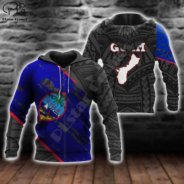 

men's hoodies & sweatshirts plstar cosmos guam polynesia tribal 3d print 2021 fashion zip hooded for men/women casual streetwear g02, Black