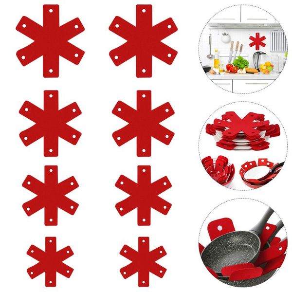 

mats & pads 12pcs felt pot cushions anti-skid pan protectors for (red)