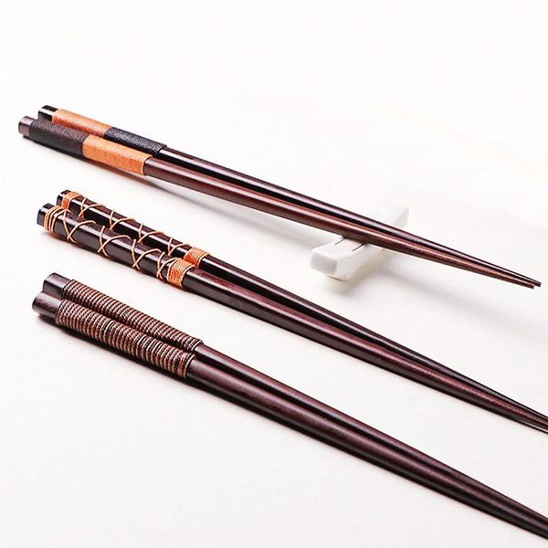 

chopsticks handmade japanese natural chestnut wood sushi set value gift chinese tie line