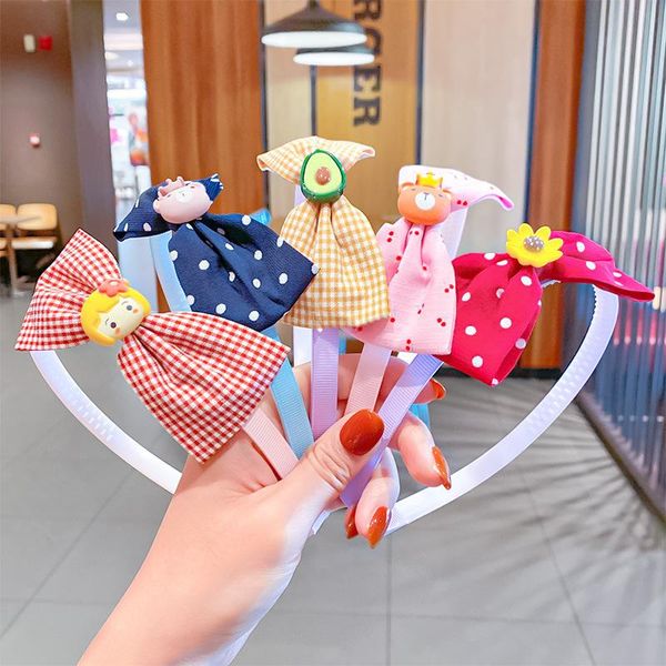 

hair accessories bow cute hoops fashion girls child headwear korean styling headbands simple hairband kid cartoon head band, Slivery;white