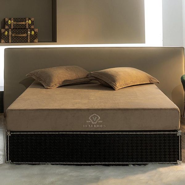 

sheets & sets class a quality fitted sheet milk velvet embroidered bed home queen double size mattress cover very soft flannel 2021