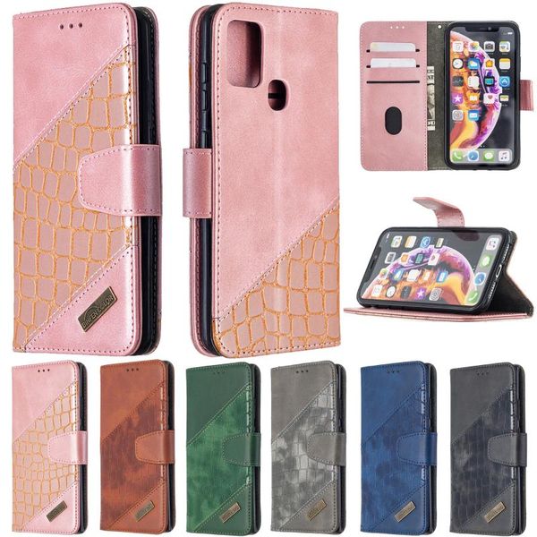 

sm-a217f/dsn case luxury crocodile pattern for galaxy a 21s a21 s 21 magnetic flip wallet coque a21s cell phone cases