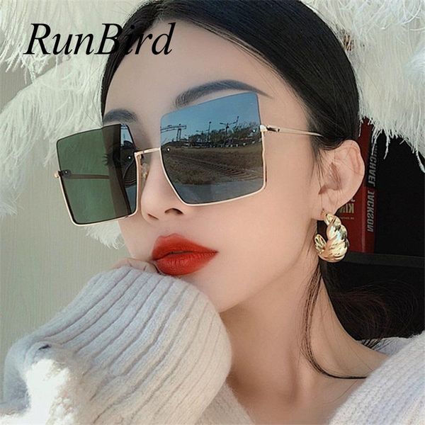 

sunglasses run brid luxury square women brand designer retro alloy frame big sun glasses vintage gradient male oculos uv400 6004, White;black