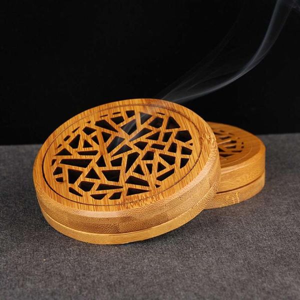 

1pc innovative hollow design handmade bamboo carving stick incense box sandalwood burner strong air permeability fragrance lamps