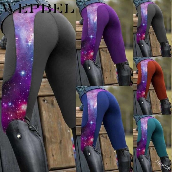 

fashion printing women's tight casual pants outdoor riding equestrian, Black;white