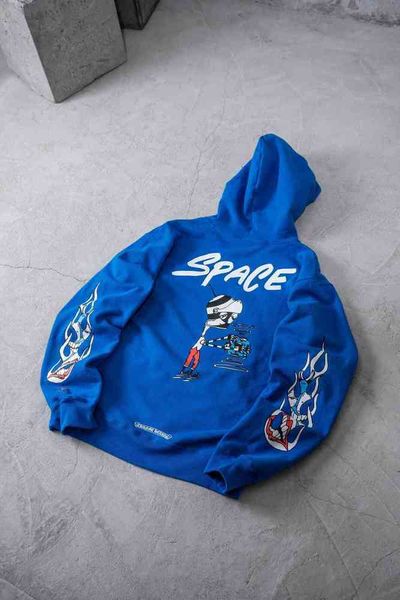 

painted blue branded mattyboy crosin hand ch co graffiti print loose high street hoodie znkr, Black