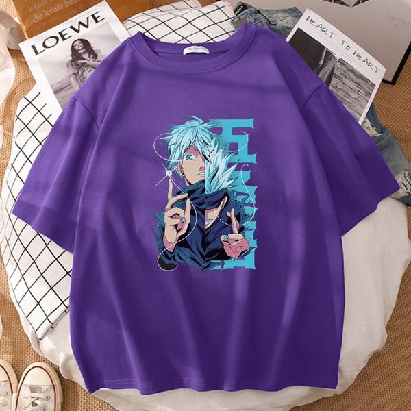 

women's t-shirt gojo satoru jujutsu kaisen prints tee shirts crewneck s-xxxl tshirt summer oversized soft loose t womens, White